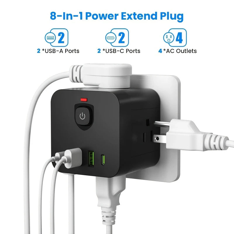 8-in-1 Power Strip US Electrical Plug